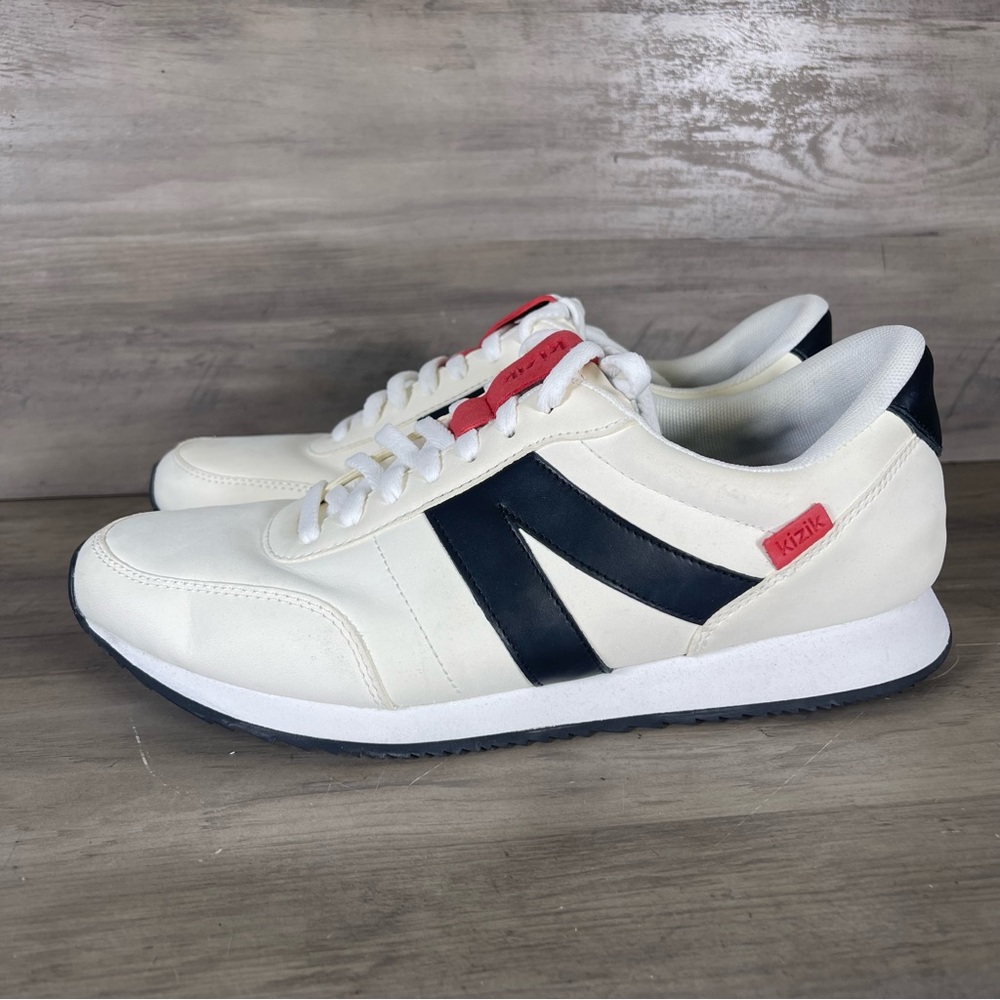 Kizik‎ Milan Hands Free Unisex M9/W10.5 Optic White Leather Athletic Shoes - Picture 4 of 10